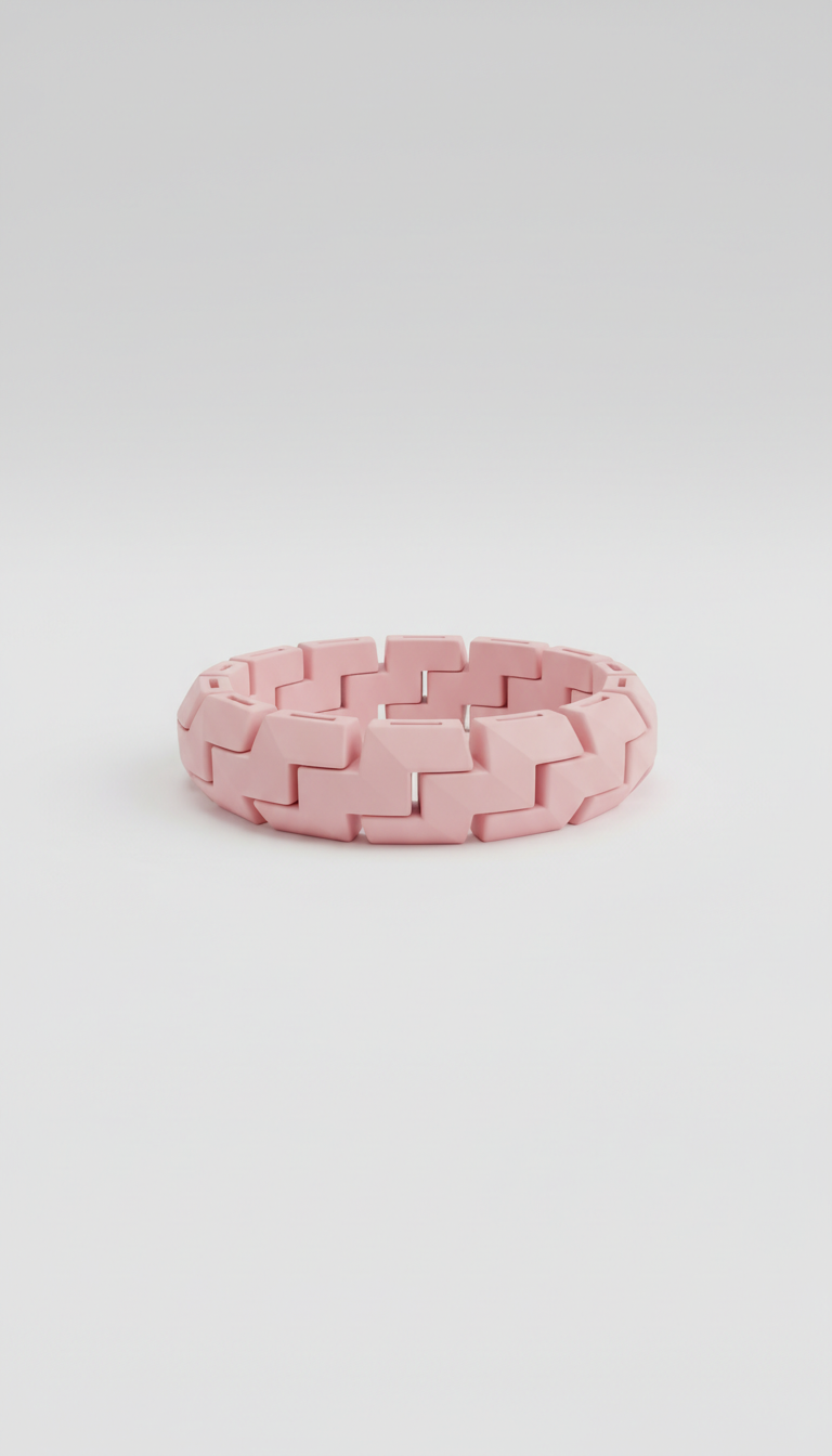 Pulsera 3D blush rosa personalizable